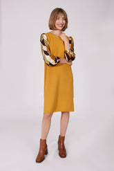 Pisces Mustard Midi Dress